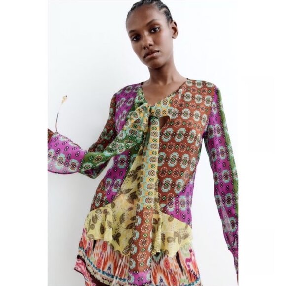 Zara Printed Blouse - Picture 2 of 5